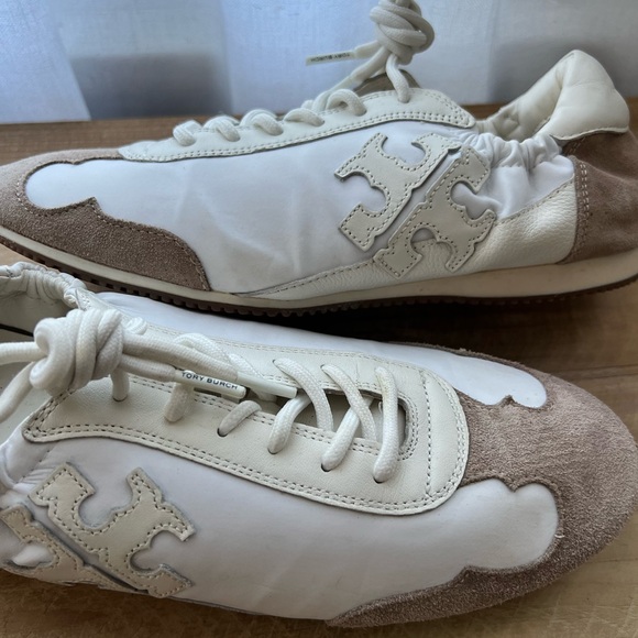 Tory Burch Vintage Double T Trainer in White Size 8 - Picture 10 of 12